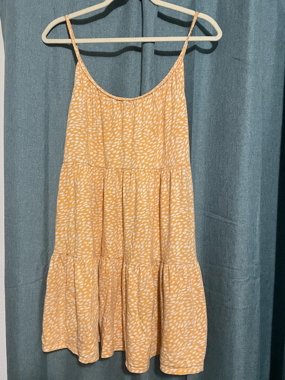 Yellow White Printed Tiered Dress- m women’s